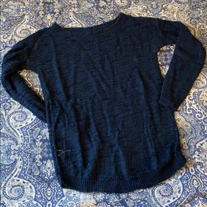 Burnout Knit Navy Sweater